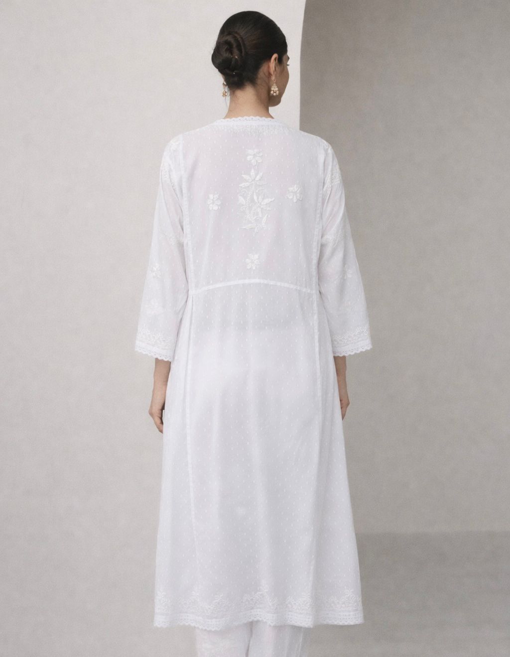 Ivory Chikankari Straight Suit Set — Saheli (view 3)