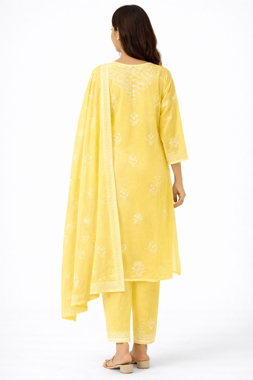 Sunlit Chikankari Kurta, Pants & Dupatta — Saheli (view 2)