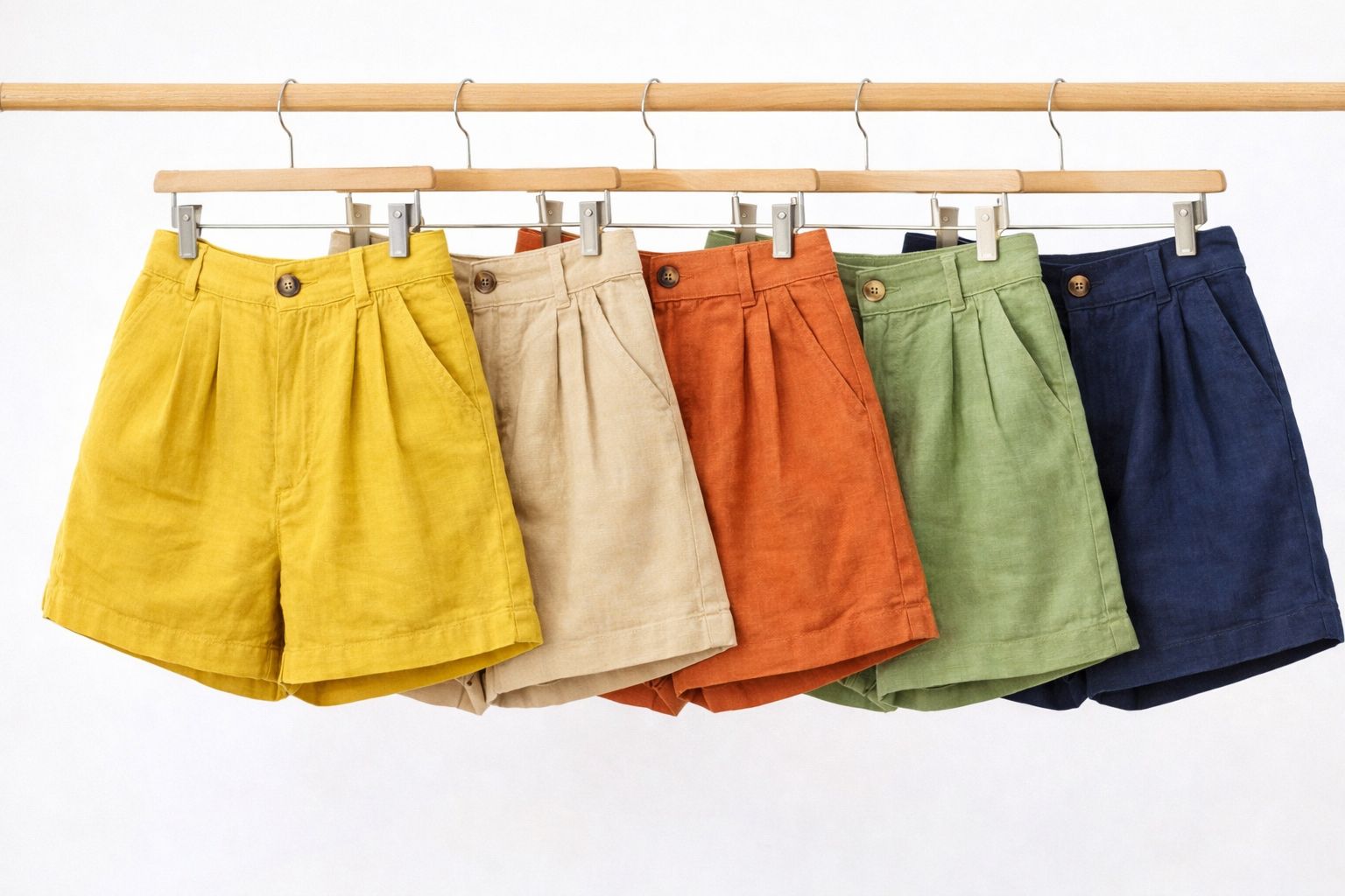 Pleated Tailored Linen Shorts — SC Urban