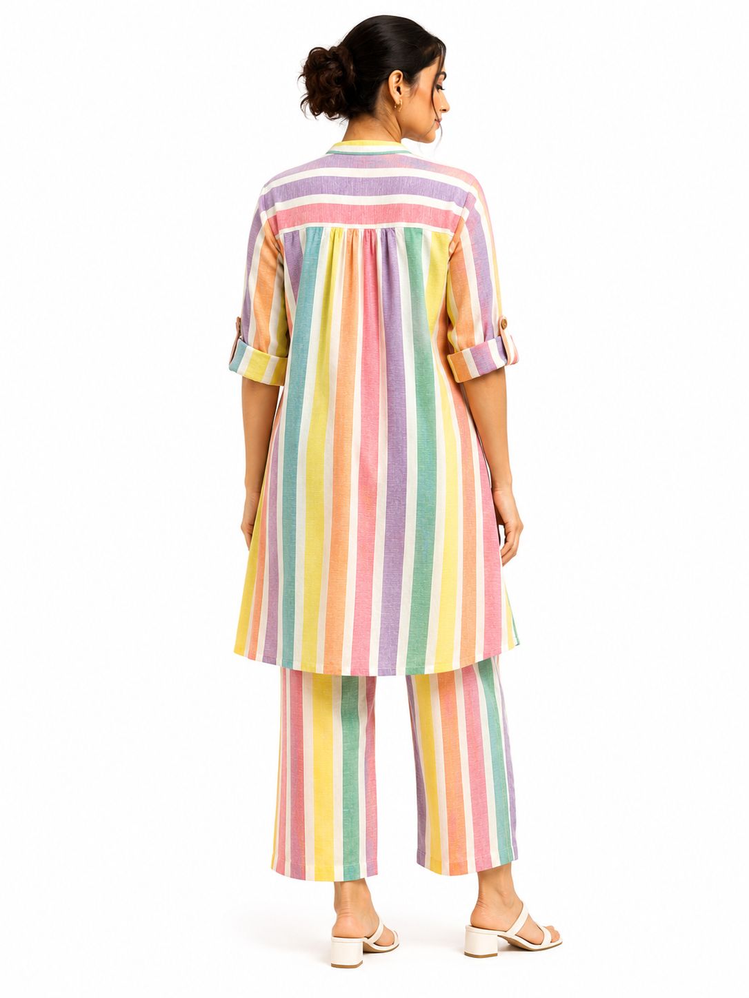 Rainbow Stripe Kurta & Palazzo Set — Two Berry (view 2)