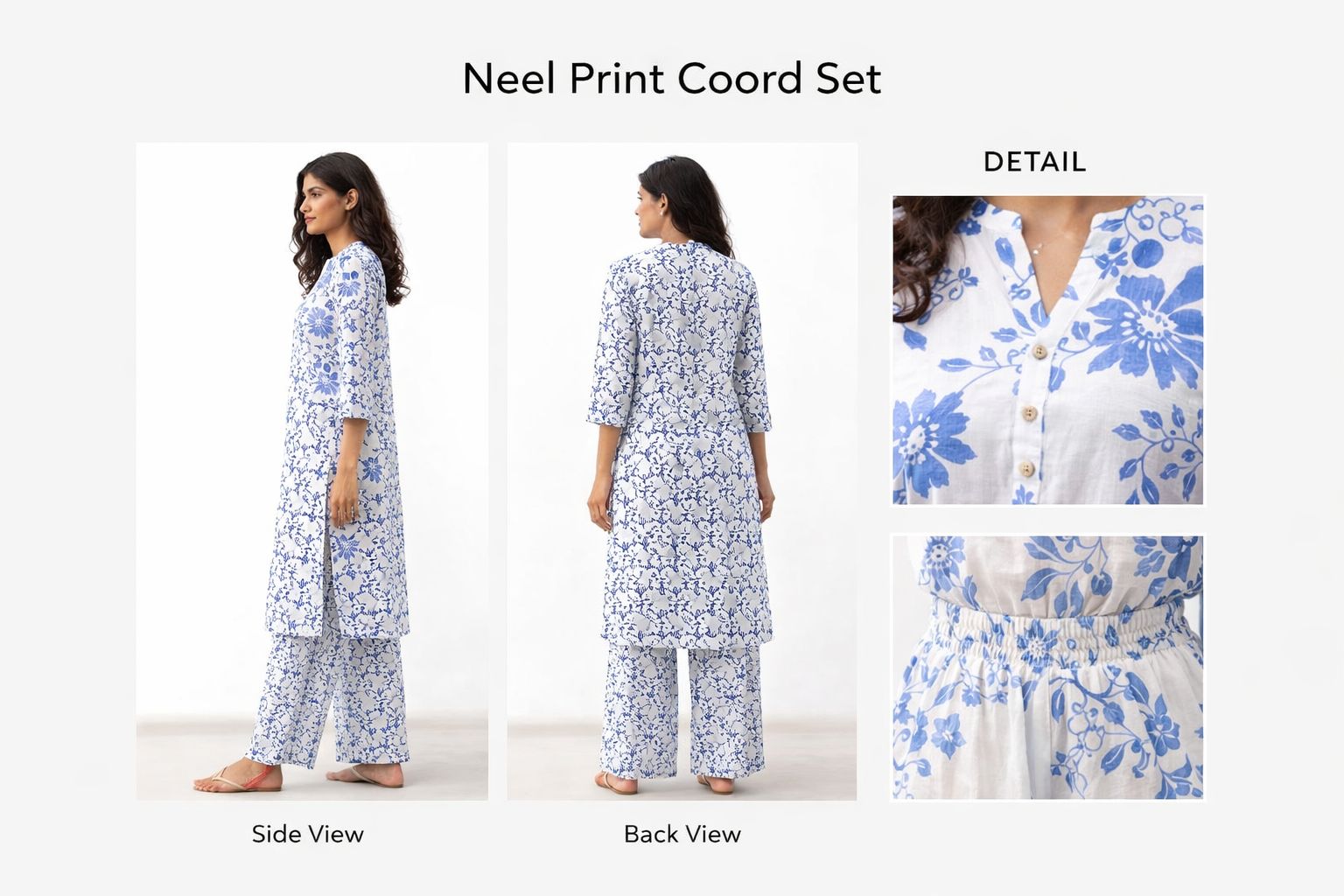 Neel Block-Print Kurta & Palazzo Set — WE 5